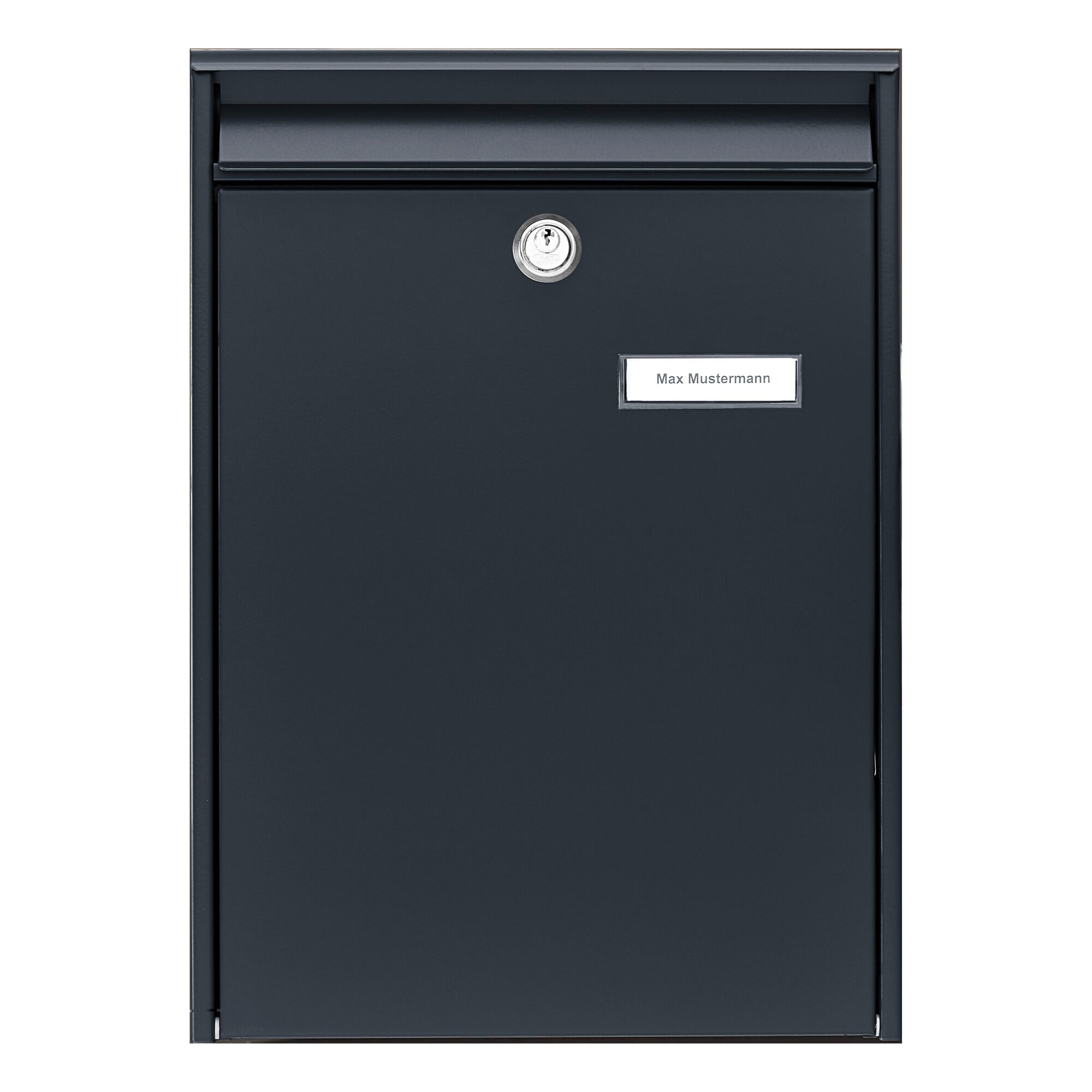 Schwarzer Briefkasten an Tür