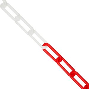 Absperrkette Kunststoff rot/weiß Meterware 6 mm