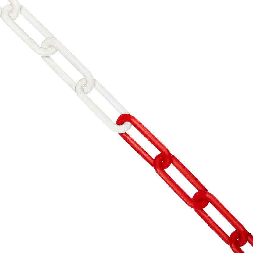 Kunststoffkette 8mm rot-weiss