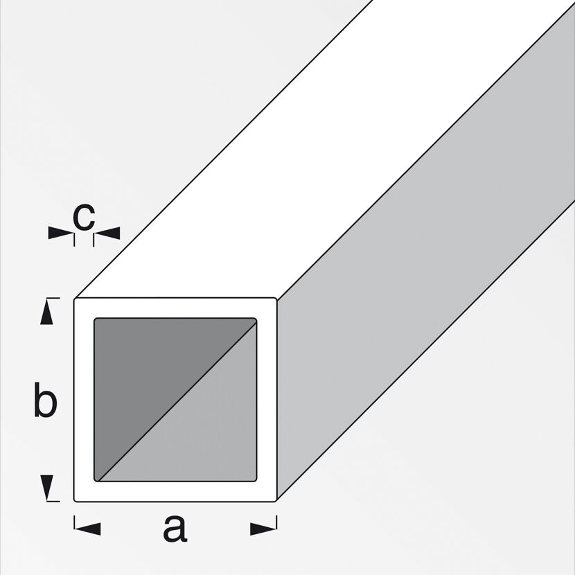 Vierkantrohr Aluminium 2000 x 20 x 20 x 1,5 mm