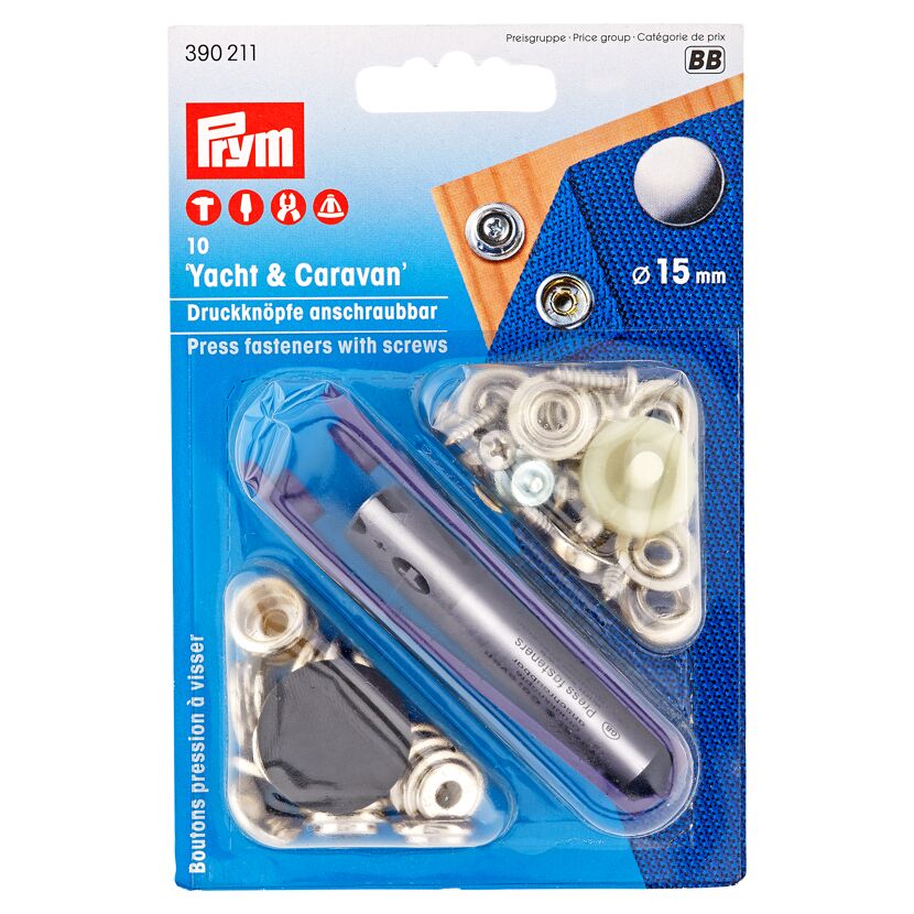 Druckknöpfe Messing/Edelstahl Ø 15 mm 10 Stück