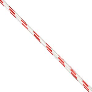 Seil Polyester geflochten weiß/rot Meterware 10 mm
