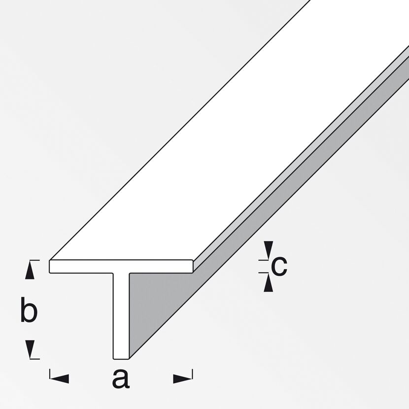 T-förmiges Walzblech mit den Maßen a, b und c