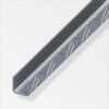 Graues Quadrat-U-Profil aus Aluminium mit Markierungen.