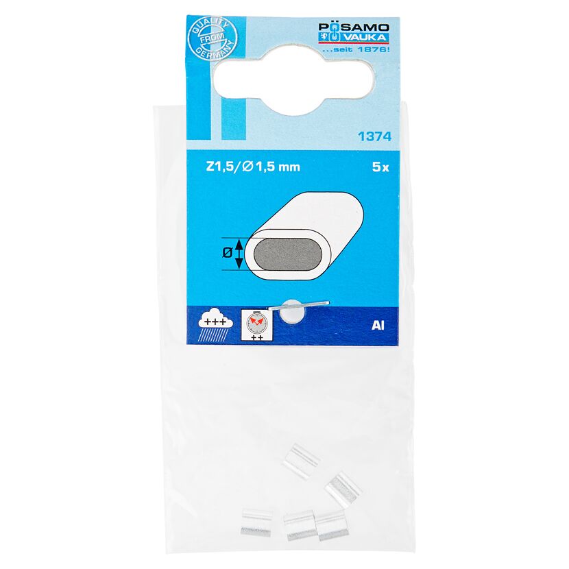 Pressklemme Aluminium 5 Stück Ø 1,5 mm