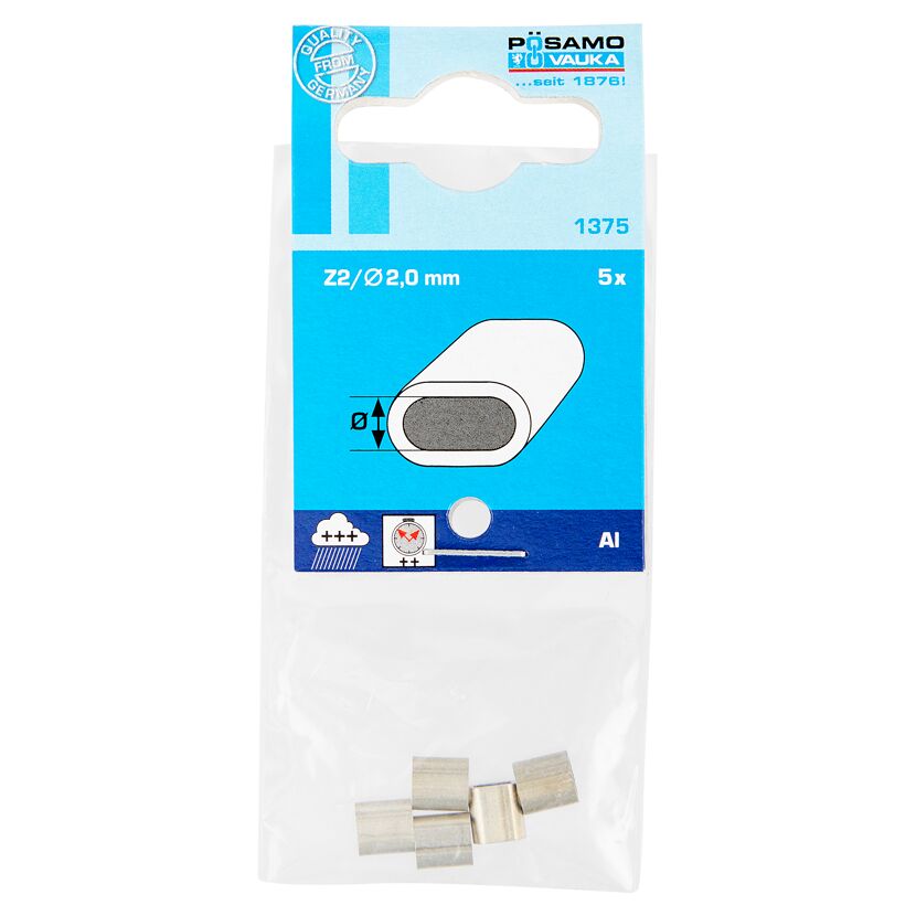 Pressklemme Aluminium 5 Stück Ø 2 mm