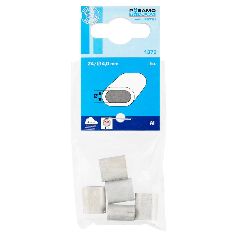 Pressklemme Aluminium 5 Stück Ø 4 mm