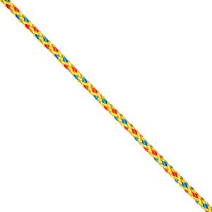 Seil Polypropylen geflochten Meterware gelb/rot/blau 8 mm