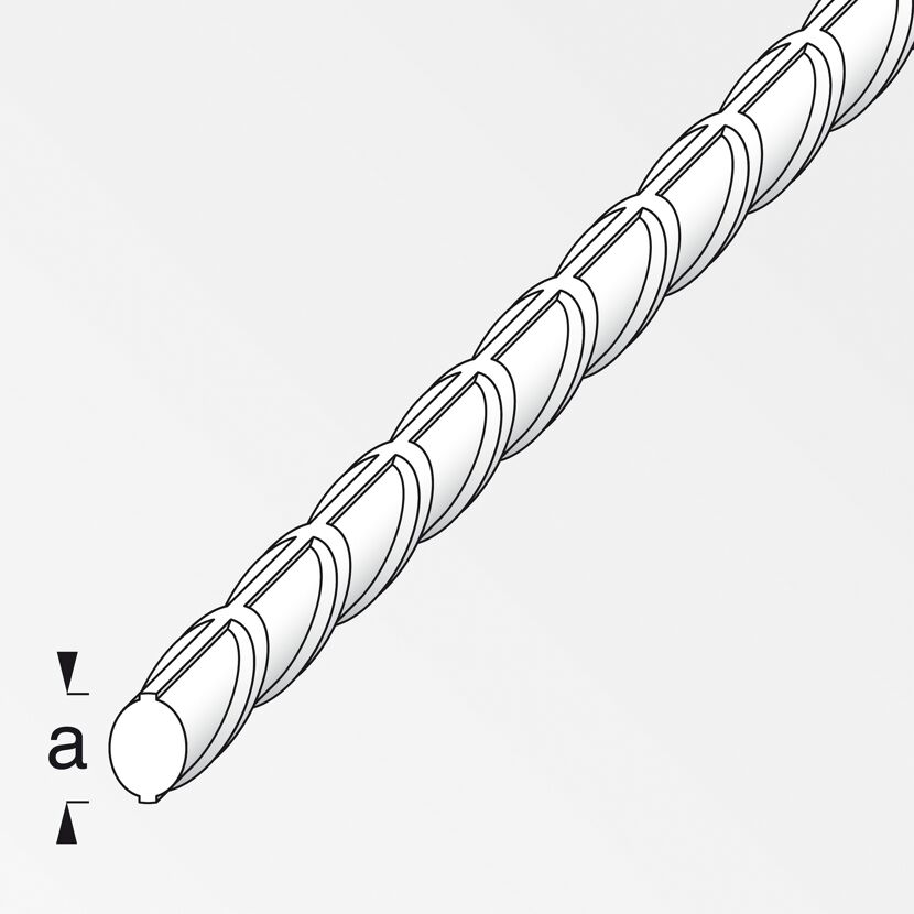 Darstellung von Betonrippenstahl