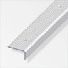 Silberne Treppenschiene aus Aluminium mit geriffelter Oberfläche