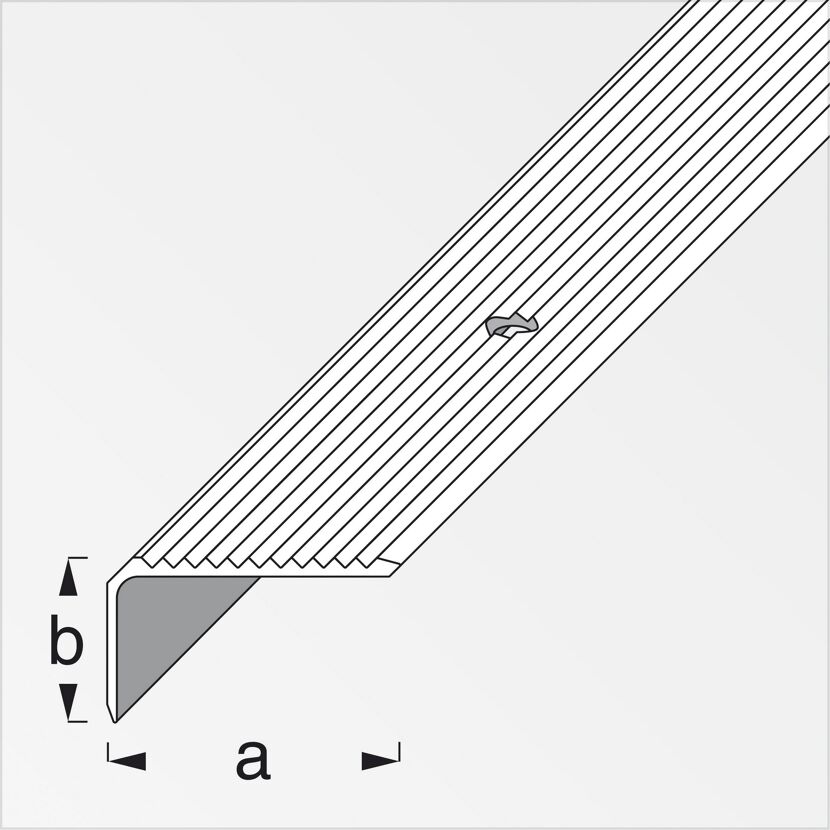 Silberne Treppenschiene aus Aluminium