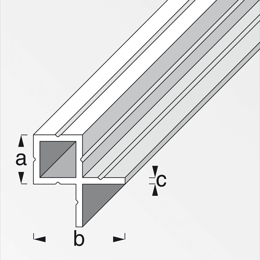 Alu-Quadratrohr mit Schenkel