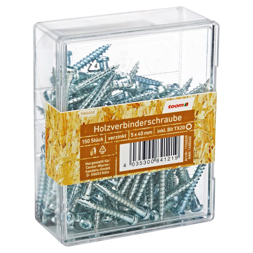 Holzverbinderschrauben verzinkt Ø 0,5 x 4 cm 150 Stück