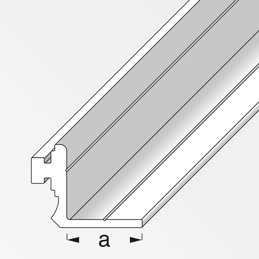 Silbernes Anschlagprofil Coaxis aus Aluminium