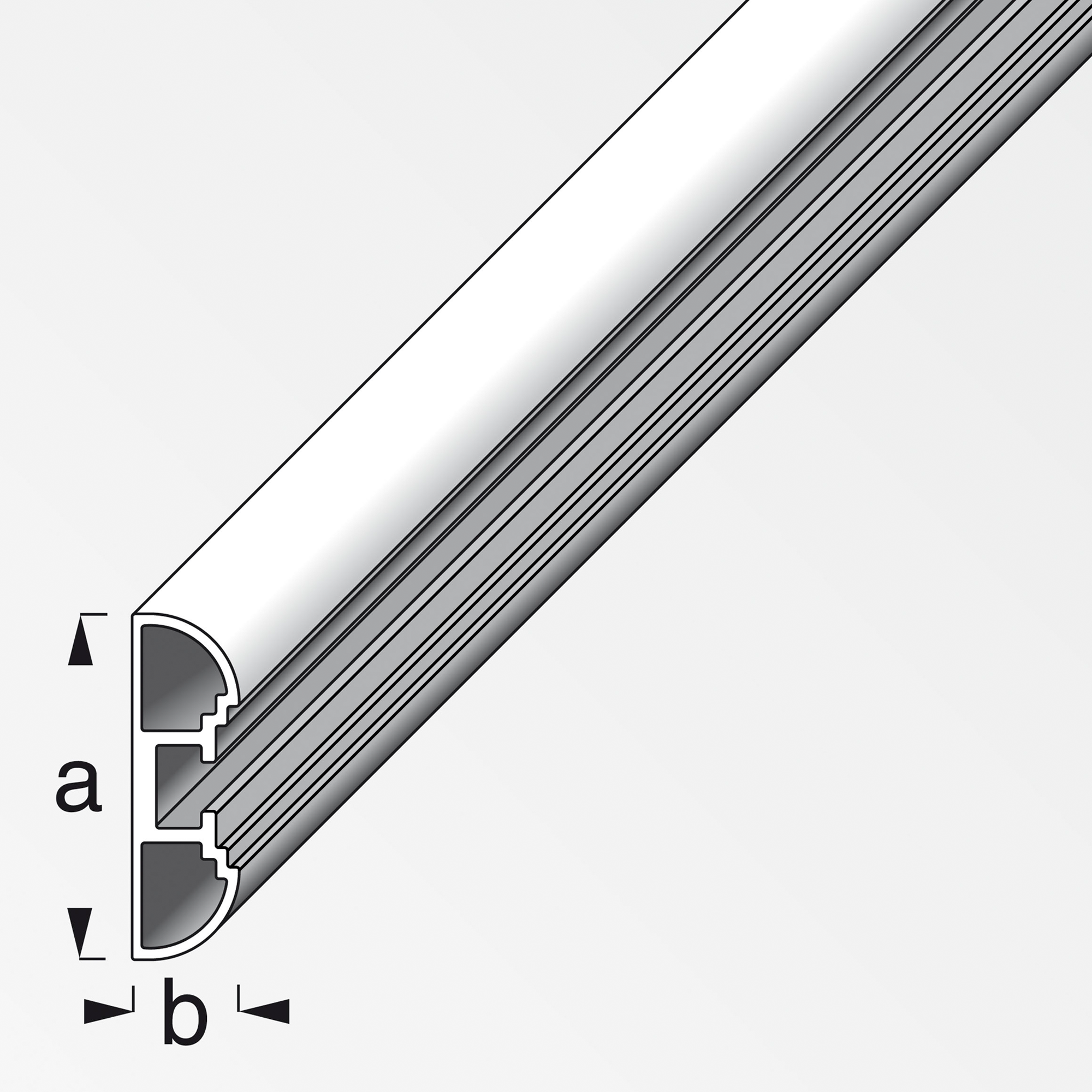 Alu-Profil 'Coaxis' weiß 1000 x 35,5 x 11 mm + product picture