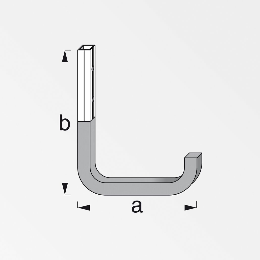 Gummierter Wandhaken aus Aluminium
