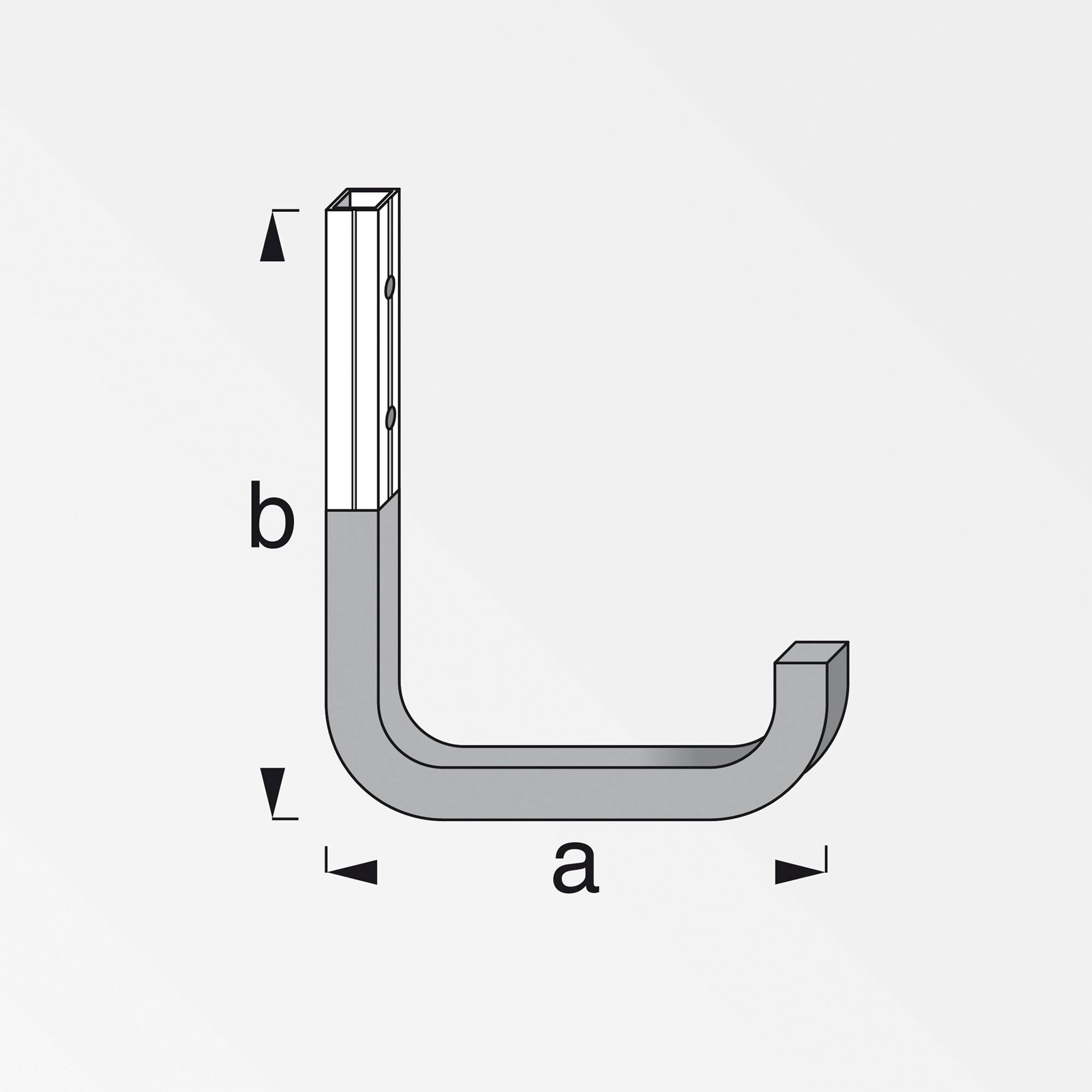 Gummierter Wandhaken aus Aluminium