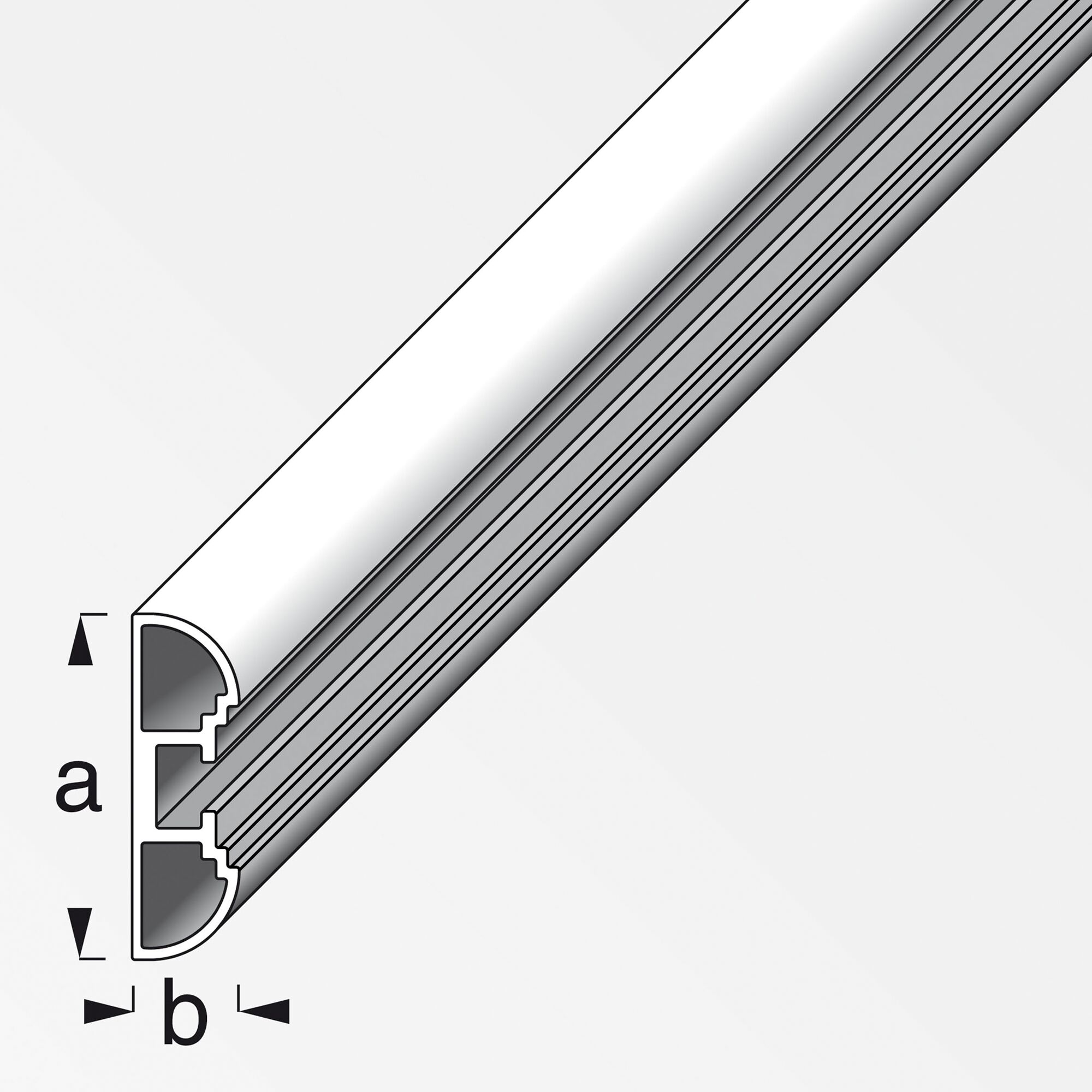 Weißes Profil Coaxis 500 x 35,5 x 11 mm