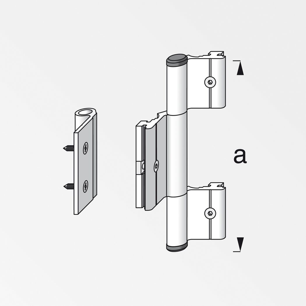 Scharnier Coaxis® blank Aluminium 115 mm