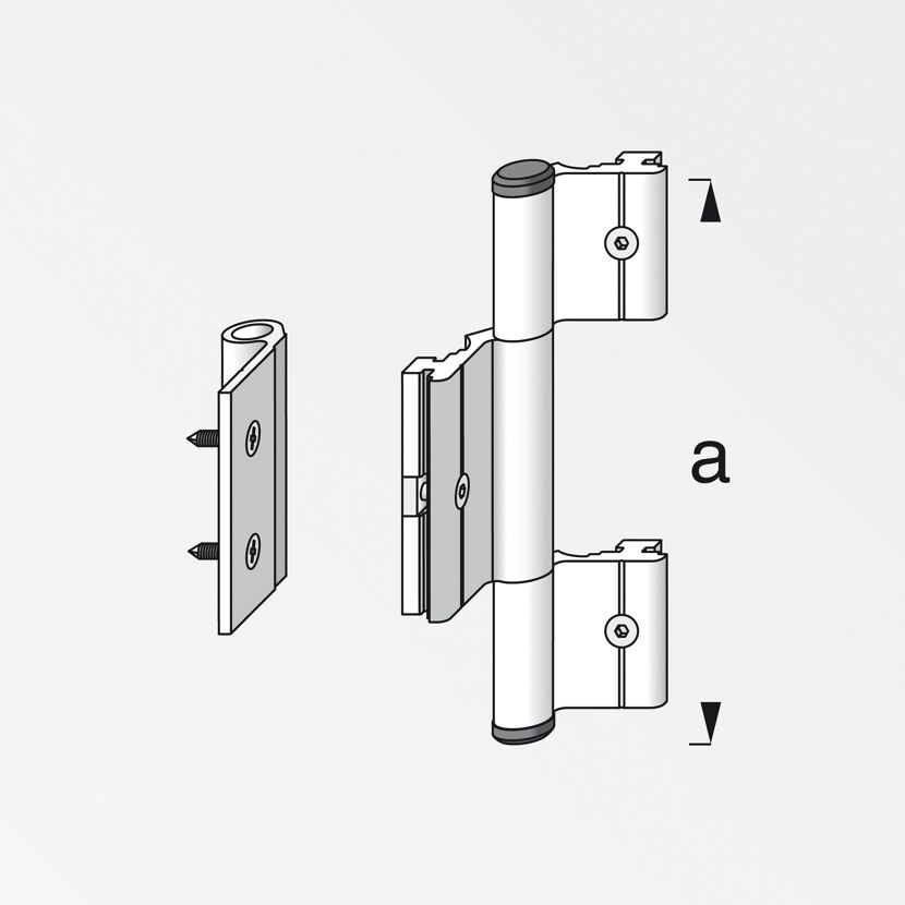 Scharnier Coaxis® blank Aluminium 115 mm