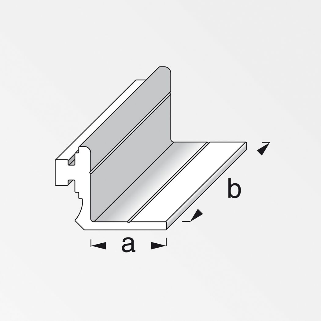 Anschlagprofil Coaxis® blank Aluminium 50 x 23,5 mm