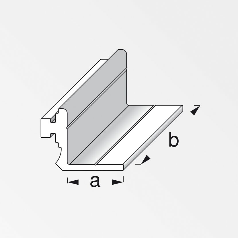 Anschlagprofil Coaxis® blank Aluminium 50 x 23,5 mm