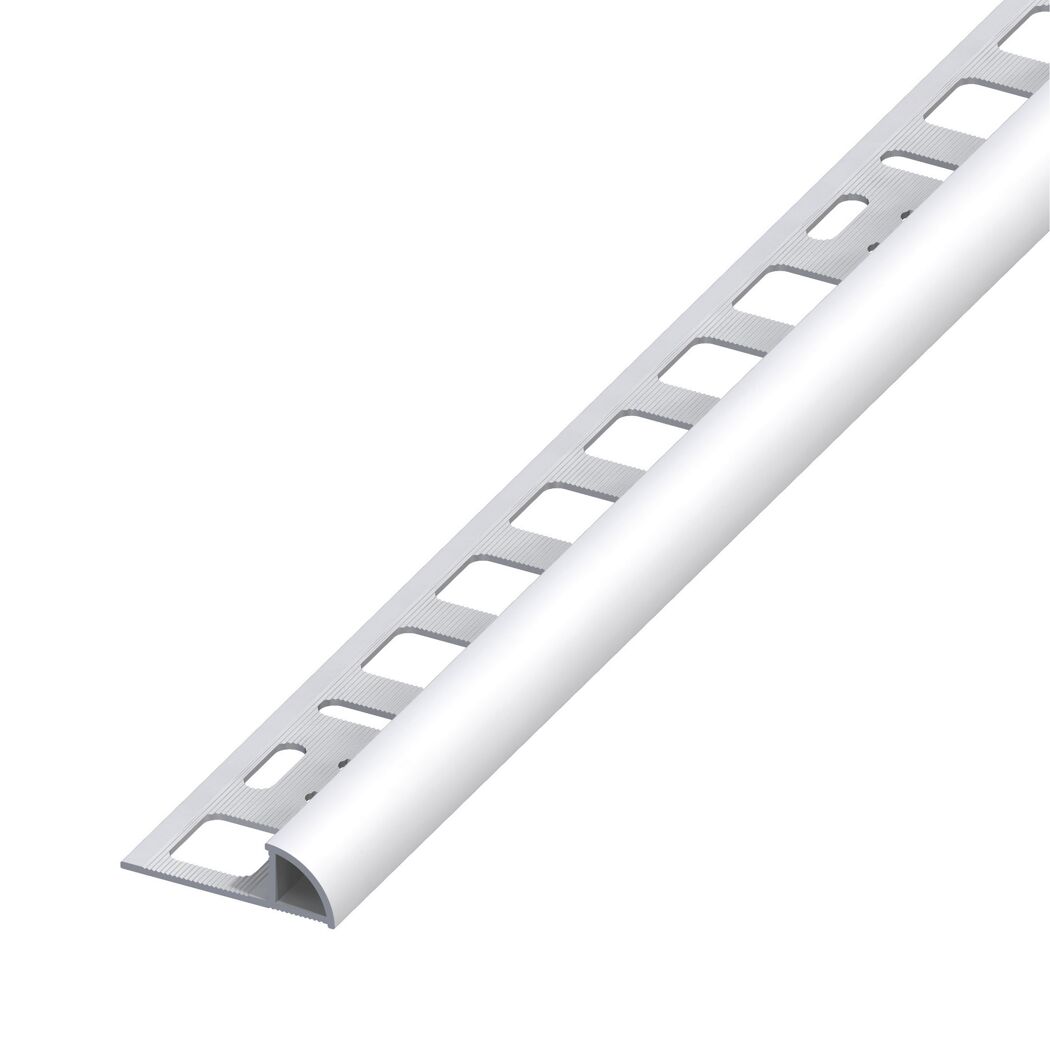 Silbernes Viertelkreis-Fliesenprofil aus Aluminium