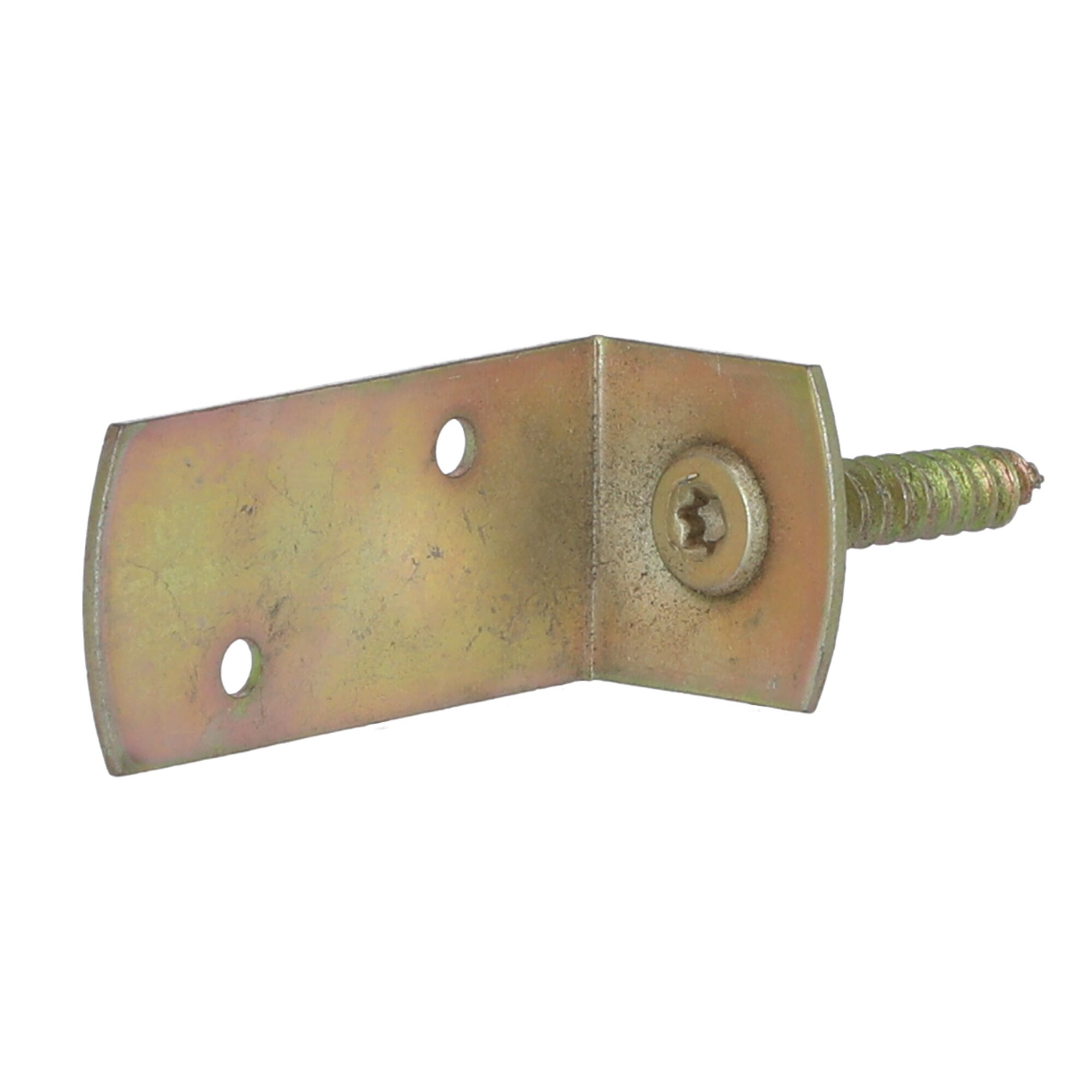 Gelb verzinkter L-Beschlag mit Schraube