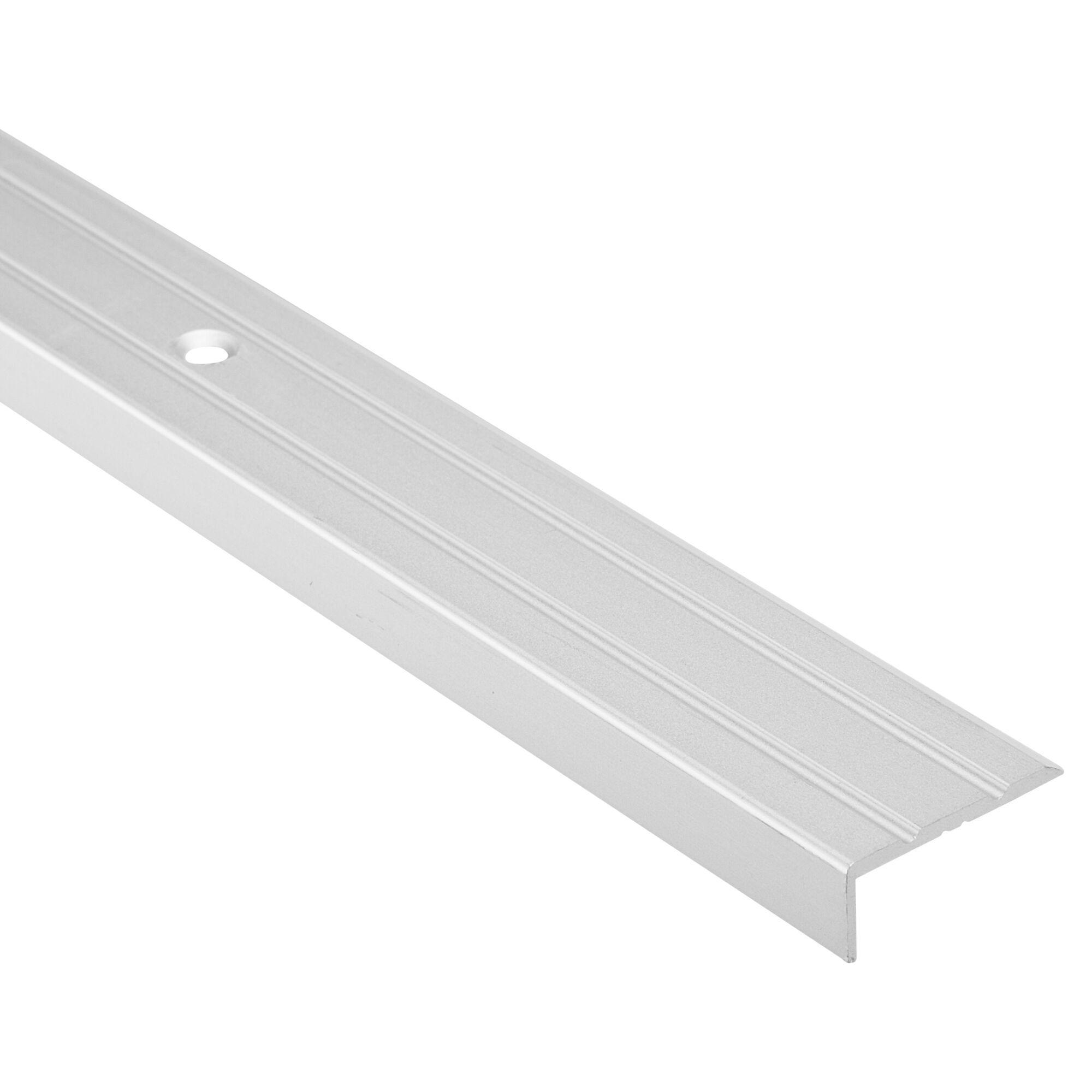 Silbernes Abschlussprofil aus Metall