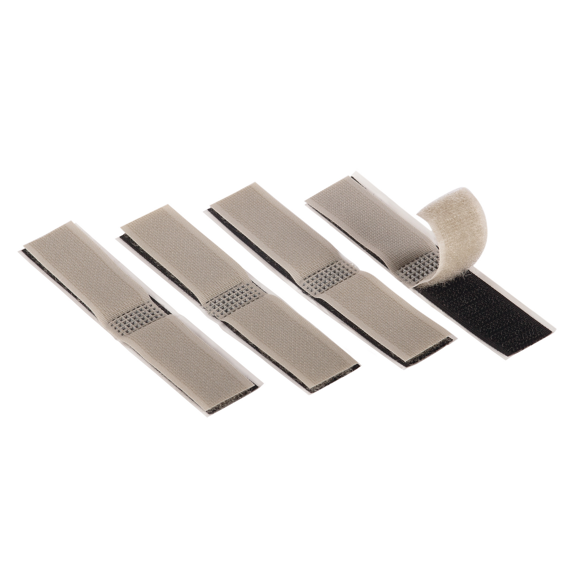 Klett-Kabelbinder Kabelfix selbstklebend grau-schwarz 2 x 10 cm 4 Stück