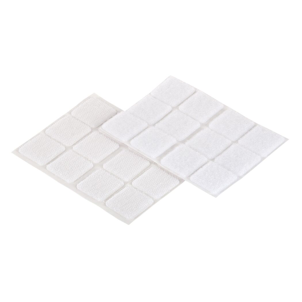 Klettpads selbstklebend weiß 2,5 x 2,5 cm