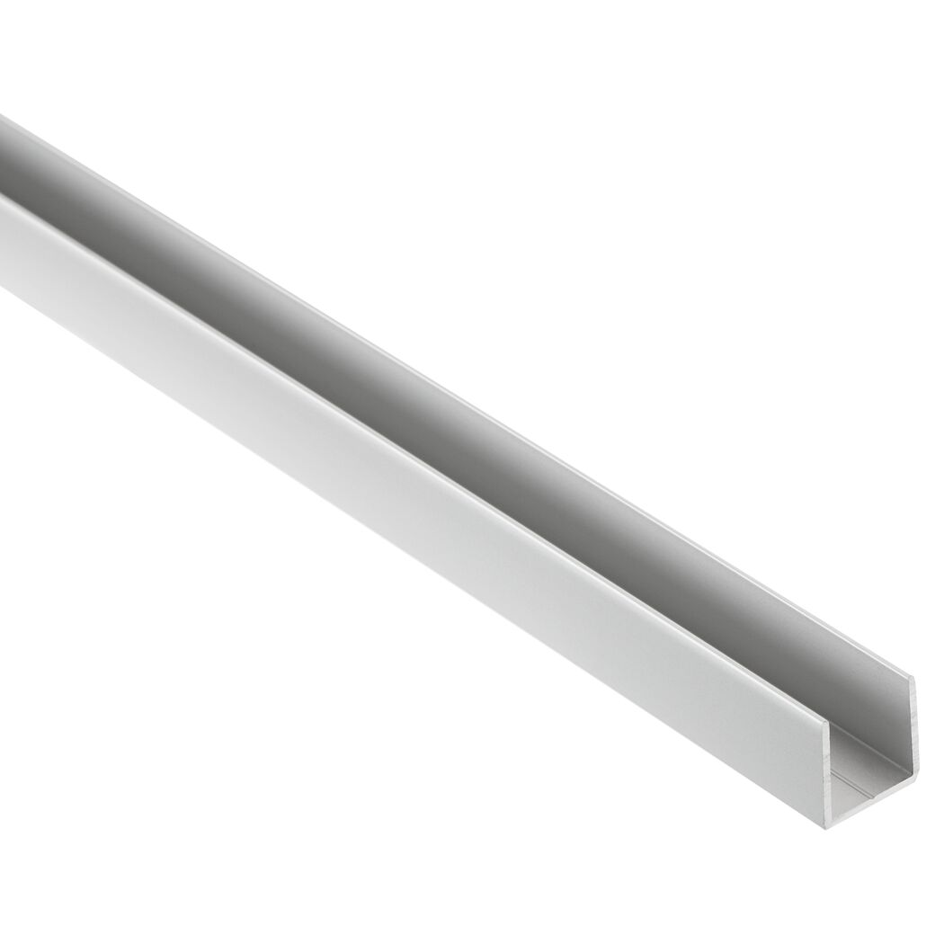 Silbernes U-Profil aus Aluminium