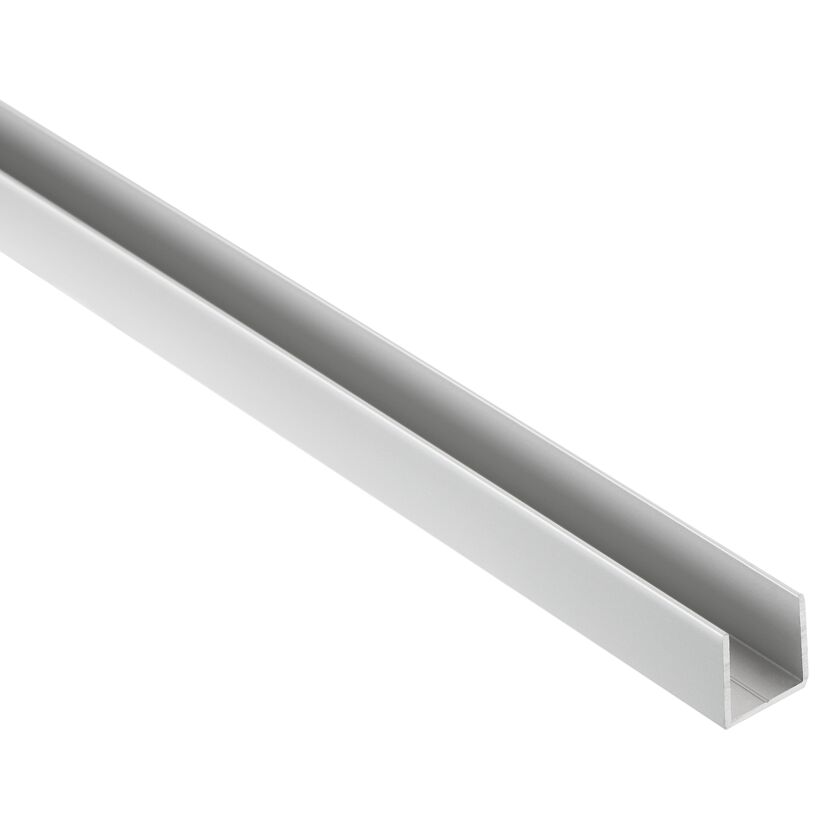 Silbernes U-Profil aus Aluminium