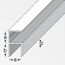 Silbernes Aluminiumprofil E-ClampLine 8,0 mit Maßen