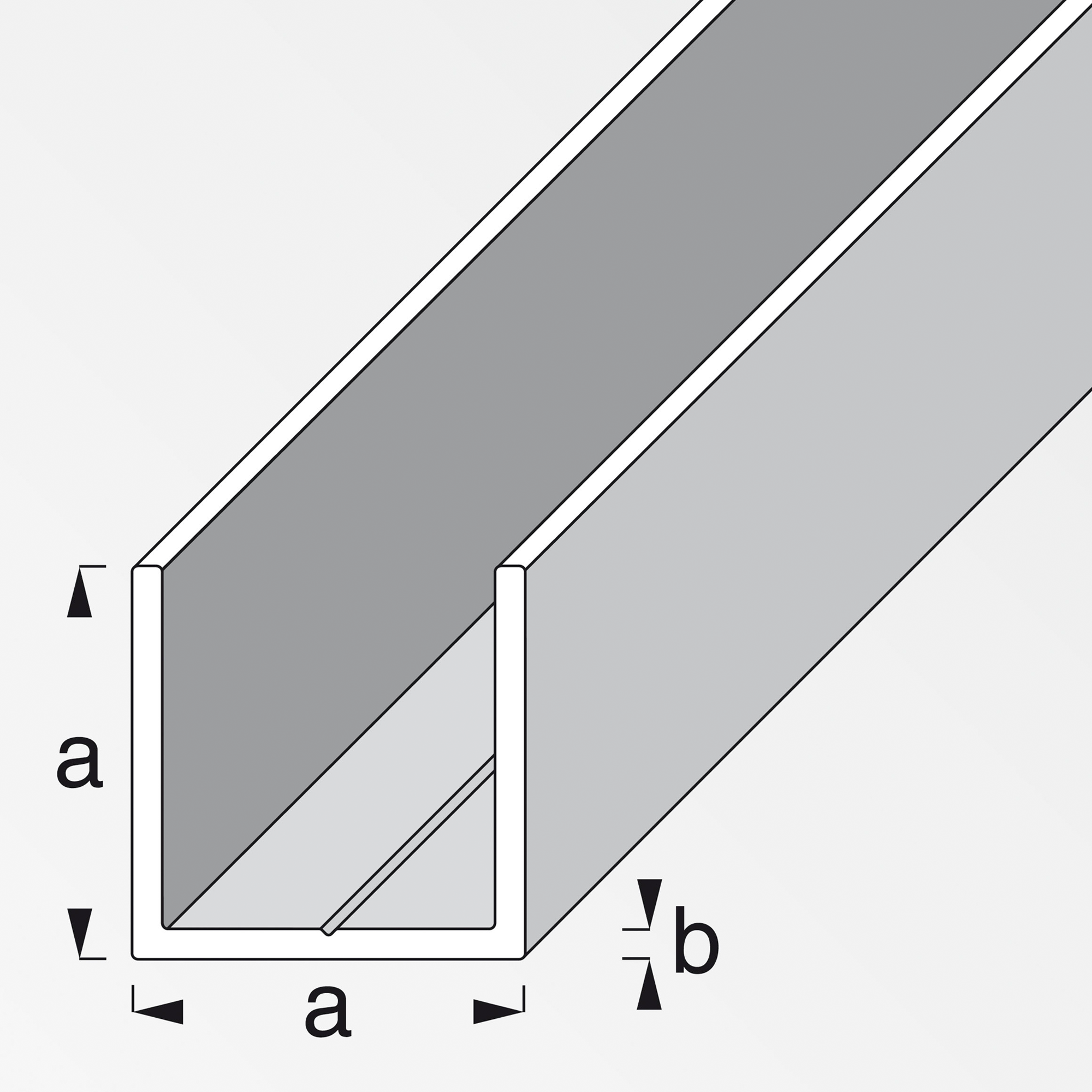 Quadrat-U-Profil Kunststoff weiß 250 x 1,95 cm + product picture