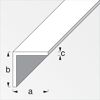 Silbernes Aluminium-Winkelprofil mit den Maßen a, b und c
