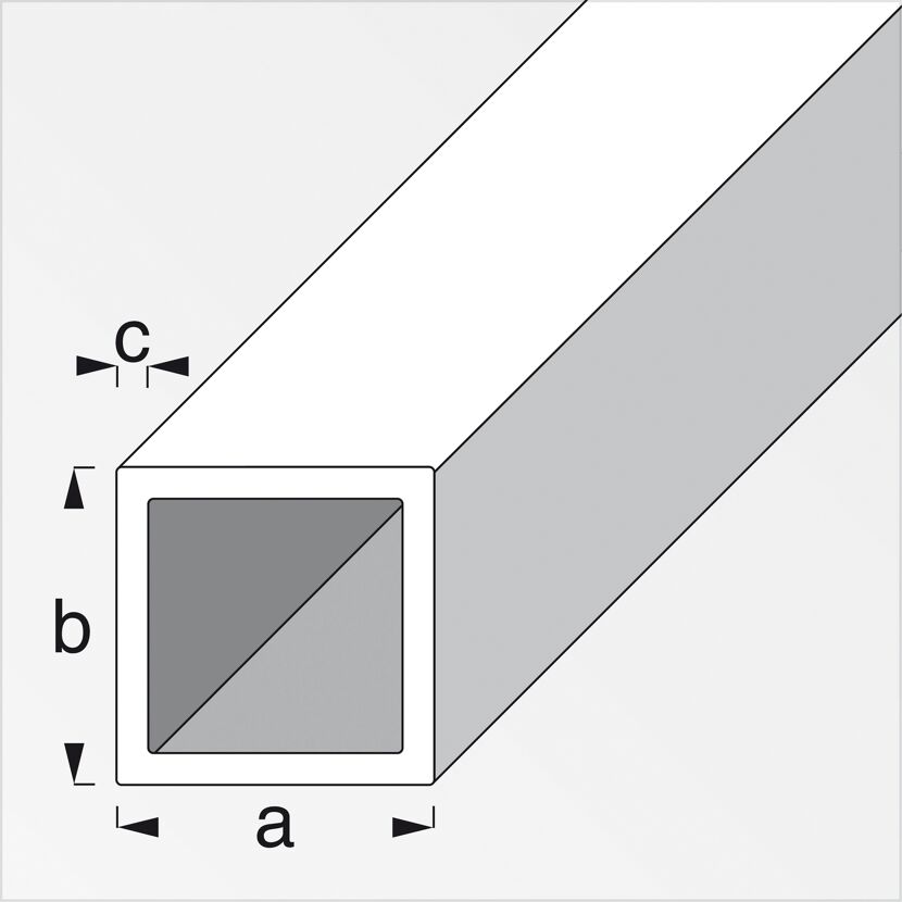 Vierkantrohr Aluminium 1 x 1 x 100 cm