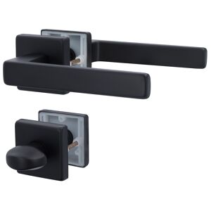 Rosettengarnitur 'Miami Square' Aluminium schwarz matt