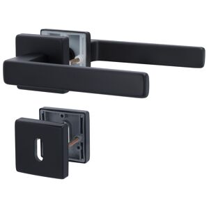 Rosettengarnitur 'Miami Square' Aluminium schwarz matt