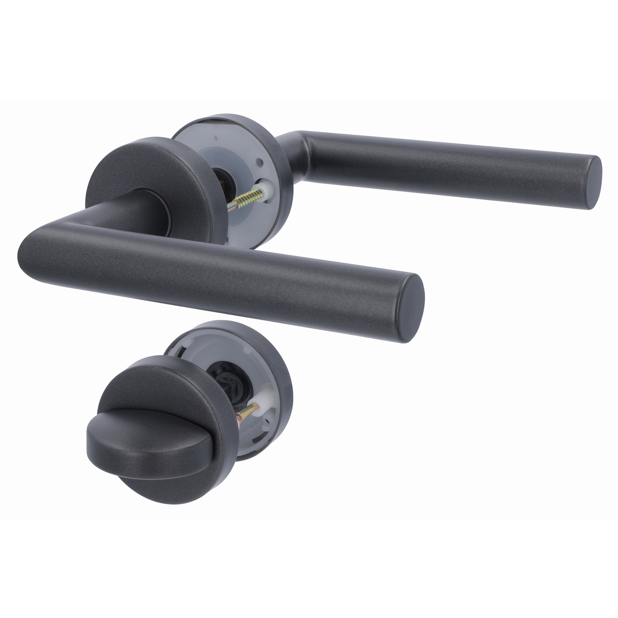 Türklinke mit Knauf in Anthrazit