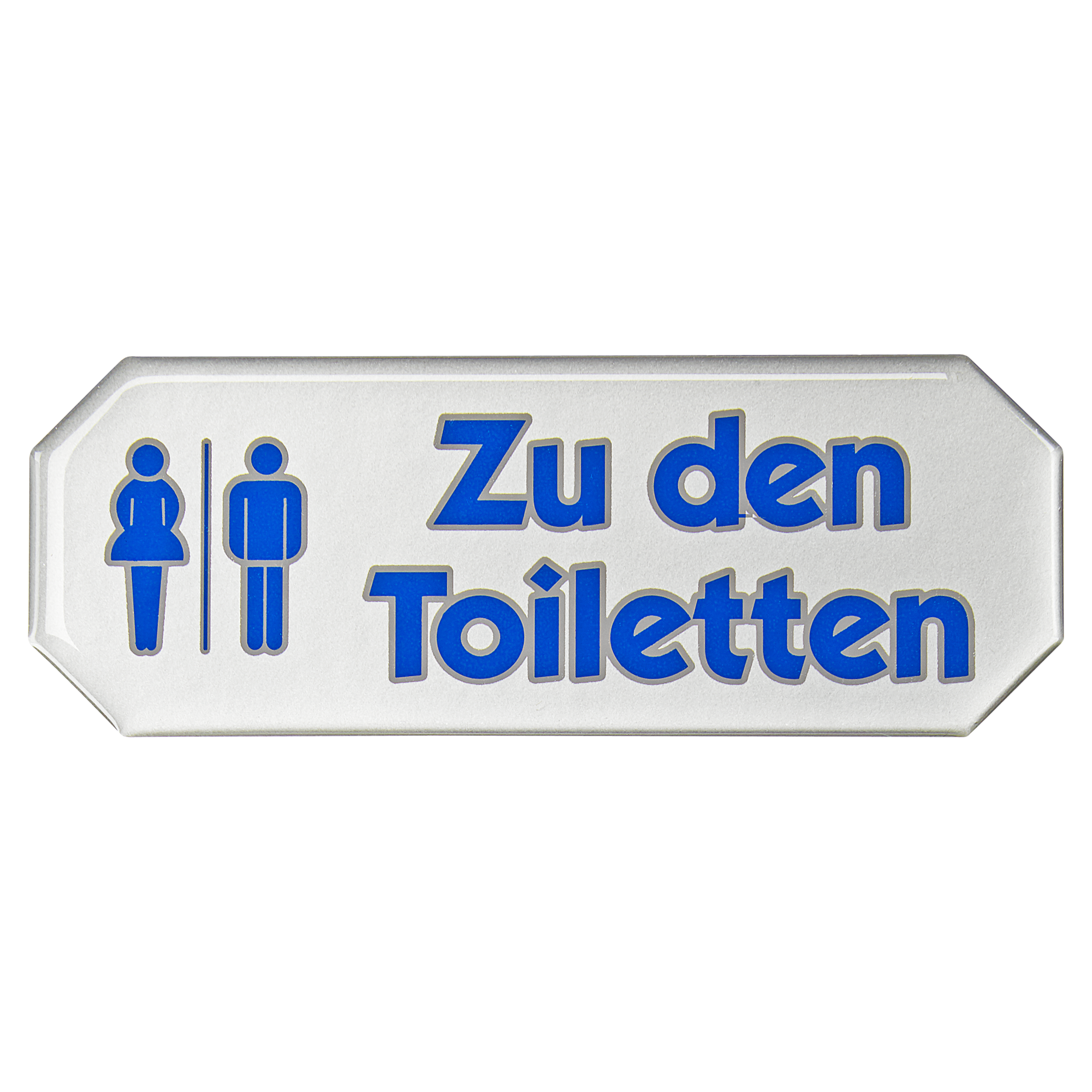 3D-Hinweisschild "Zu den Toiletten" selbstklebend 10,7 x 4 cm + product picture