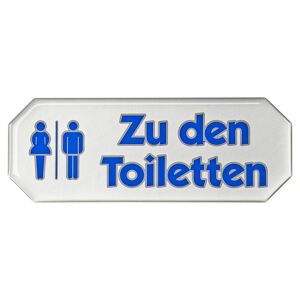 3D-Hinweisschild "Zu den Toiletten" selbstklebend 10,7 x 4 cm