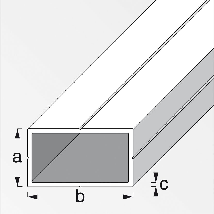 Rechteckrohr mit den Maßen a, b und c