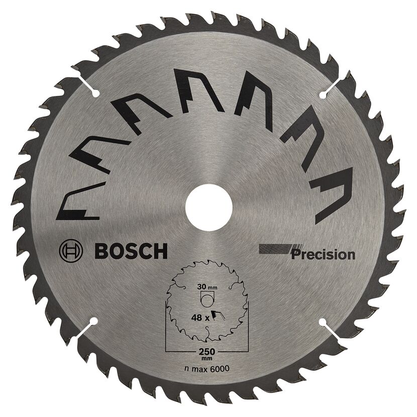 Kreissägeblatt von Bosch, Precision, 250 x 2 x 30 mm, Z48