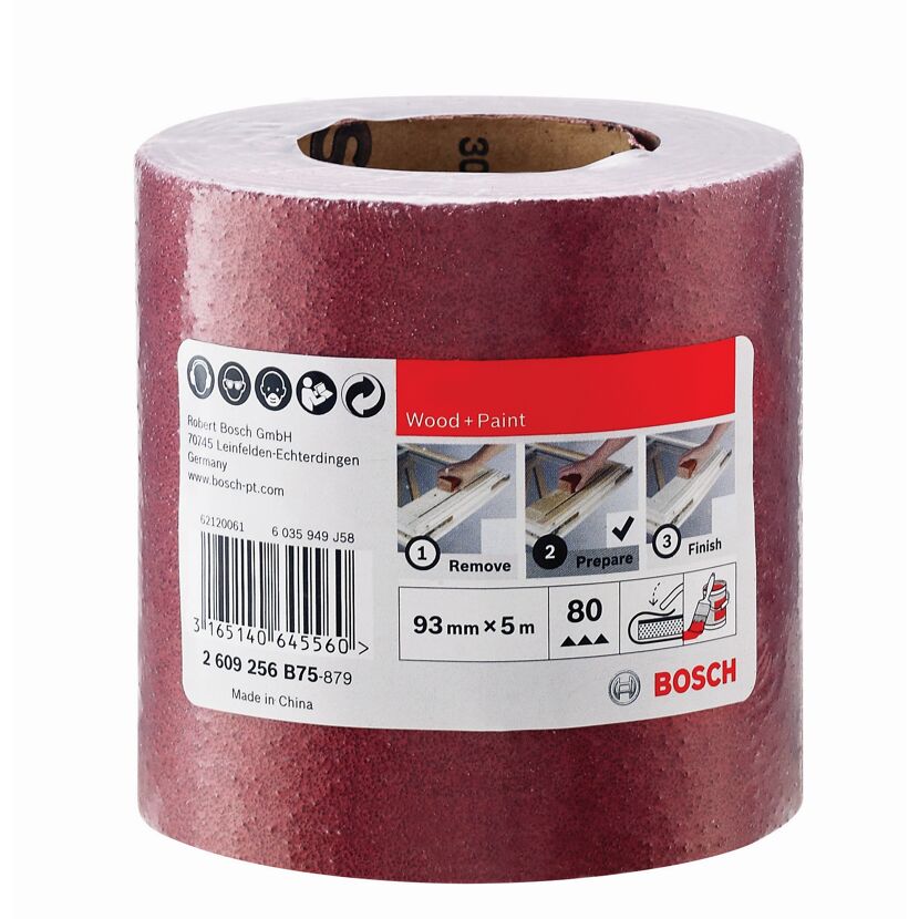 Schleifrolle für Holz und Farbe, Körnung 80, Bosch