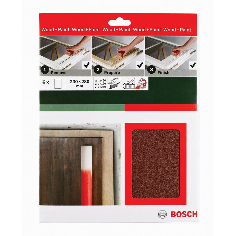 Handschleifpapier-Set für Holz und Farbe 6-teilig