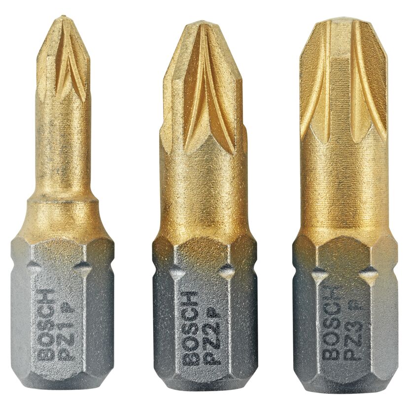 Drei Bosch PZ Schrauberbits