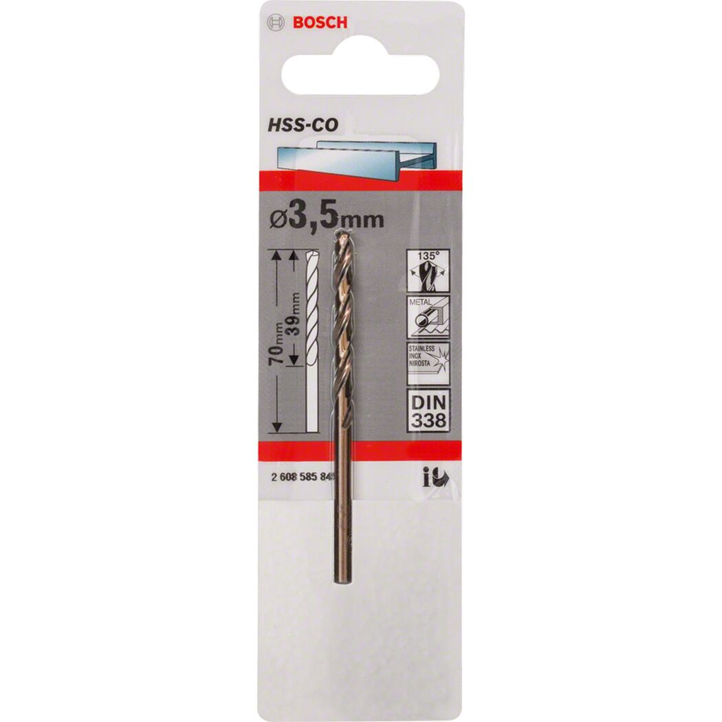 Metallbohrer HSS-Co 3,5 x 39 x 70 mm von Bosch