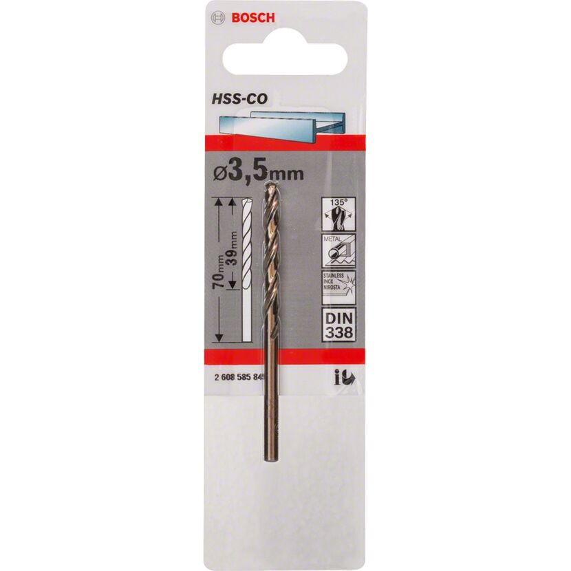 Metallbohrer HSS-Co 3,5 x 39 x 70 mm von Bosch