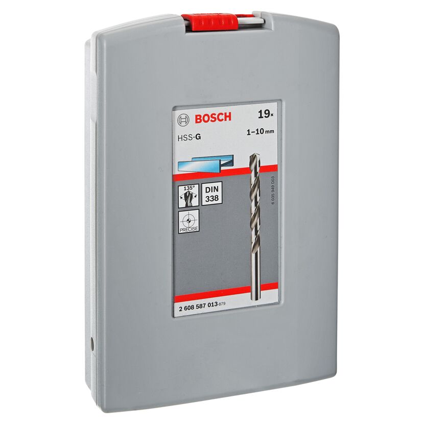Bosch HSS-G Stahlbohrer-Set, 19-teilig, in Kassette